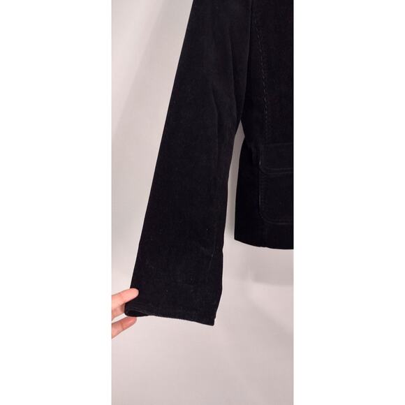 Talbots Dark Black Lined Corduroy Jacket 10 Classic Office Whimsygoth - Picture 7 of 16